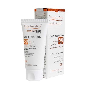 کرم ضد آفتاب دکتر ژیلا مولتی پروتکشن بی رنگ مناسب انواع پوست 50 میل
