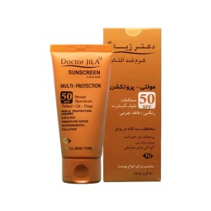 کرم ضد آفتاب دکتر ژیلا رنگی فاقد چربی 50 مناسب انواع پوست 50 میل