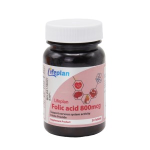 قرص فولیک اسید 800 میلی گرم لایف پلن – 30 عدد