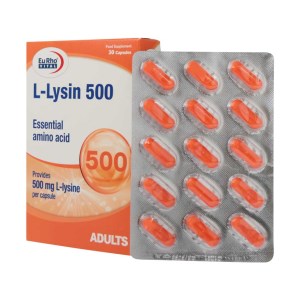 کپسول ال لیزین 500 میلی گرم یوروویتال 30 عدد کپسول ال لیزین 500 میلی گرم یوروویتال 30 عدد